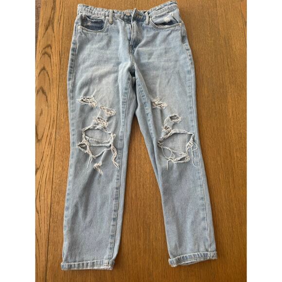 Blank NYC Madison High Rise Crop Distressed Light Wash Jeans Size 27 - Picture 1 of 6